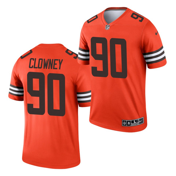 Men's Cleveland Browns #90 Jadeveon Clowney Orange Inverted Legend Stitched Football Jersey
